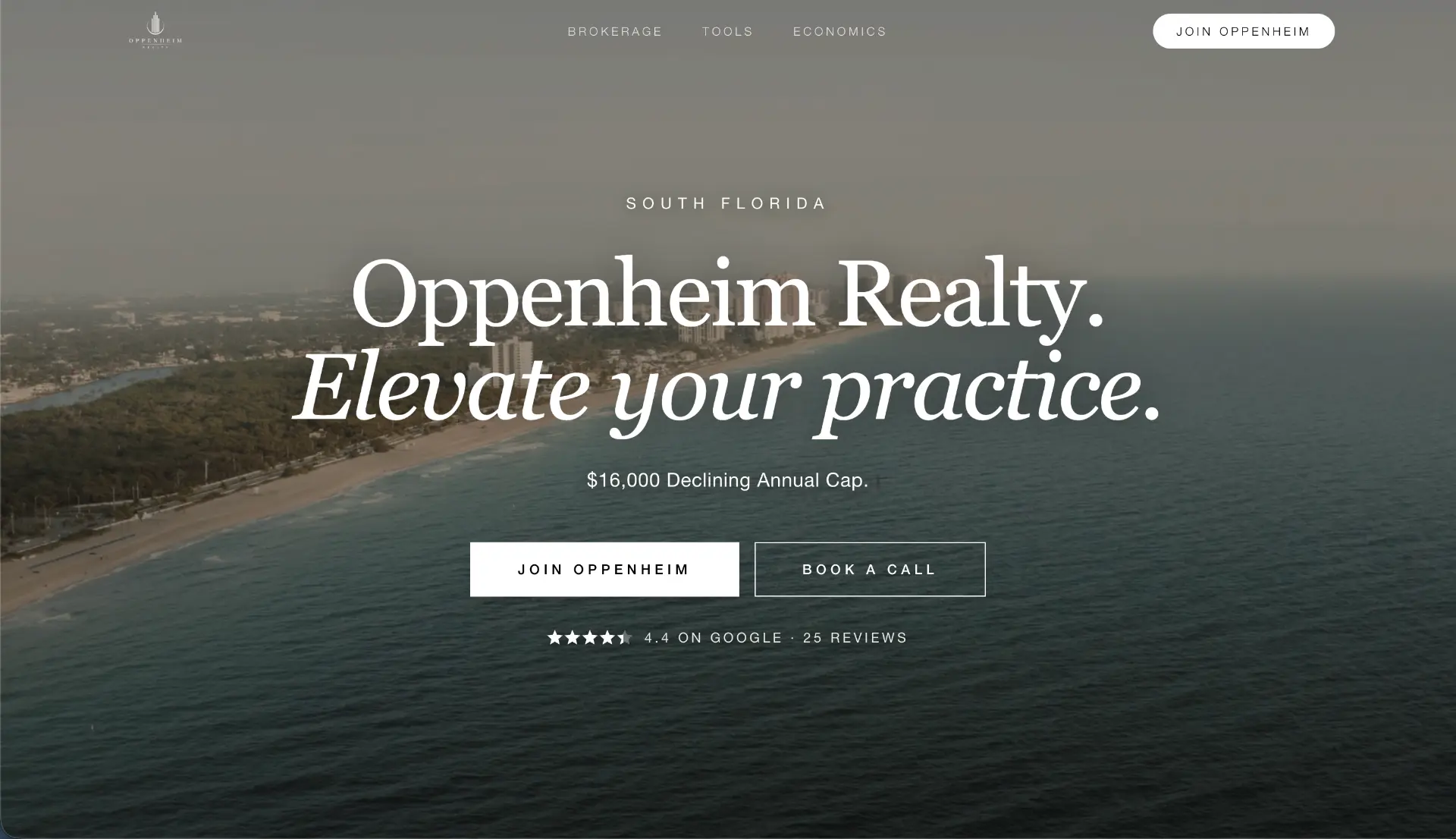 Oppenheim Realty recruiting website homepage built with Capped